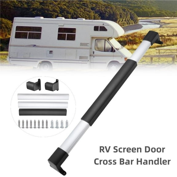 AUTOXBERT Universal RV Screen Door Cross Bar Grab Handle Adjustable from 21-5/8'' to 28-5/8'' for Camper Trailer