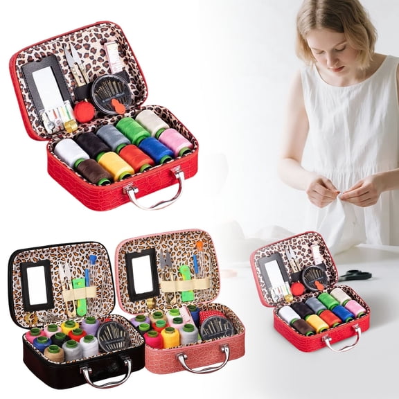 Cozival Portable Sewing Kit, Portable Sewing Kit with Large & Thin Needles, Handmade Quilting and Diy Craft Working Case, Quilting Tool Case, A