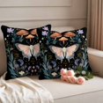 thumbnail image 2 of Black Butterfly Spring Outdoor Waterproof Pillow Covers, Summer Botanical Watercolor Decorative Square Throw Pillowcase Sofa Cushion Sham for Patio/Couch/Chair, 18"x18" 2 Pack, 2 of 8