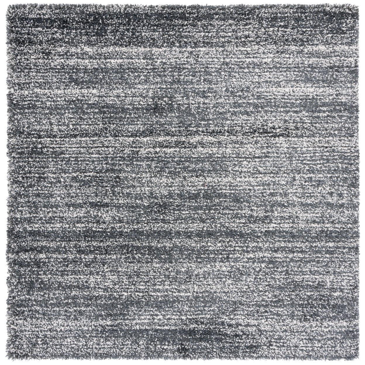SAFAVIEH Hudson Shag Jaden Striped Area Rug, Dark Grey/Ivory, 7' x 7' Round
