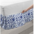 thumbnail image 2 of Watercolor Bed Skirt, Vibrant Blue Flowers Pattern Feminine Floral Spring Ornaments, Elastic Bedskirt Dust Ruffle Wrap Around for Bedding Decor, 4 Sizes, Violet Blue White, by Ambesonne, 2 of 2