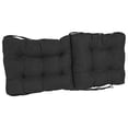 thumbnail image 2 of 18-inch by 38-inch Solid Microsuede Tufted Chair Cushion Black-Color, 2 of 2
