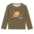 thumbnail image 5 of Ugoldhm Girls Shirts Round Neck Bear Zip Graphic Tops Long Sleeve Loose Fit Tunic Tees, 5 of 5