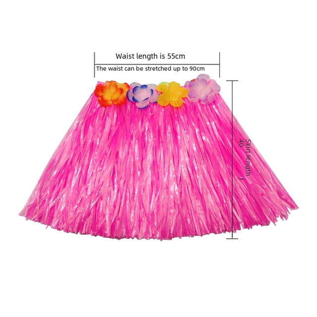 Falda de hierba para fiesta Kaifeng, 30-80 cm, para niños, adultos, vestido hawaiano, accesorios de disfraz, ropa de actuación elástica