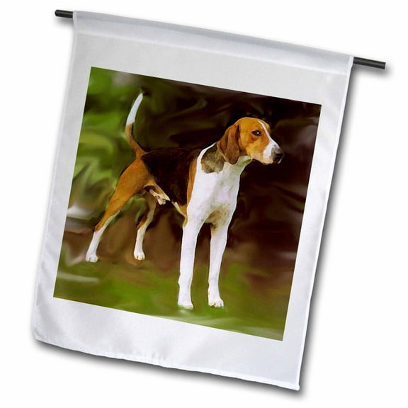 3dRose, American Foxhound, 12 x 18 inch Garden Flag