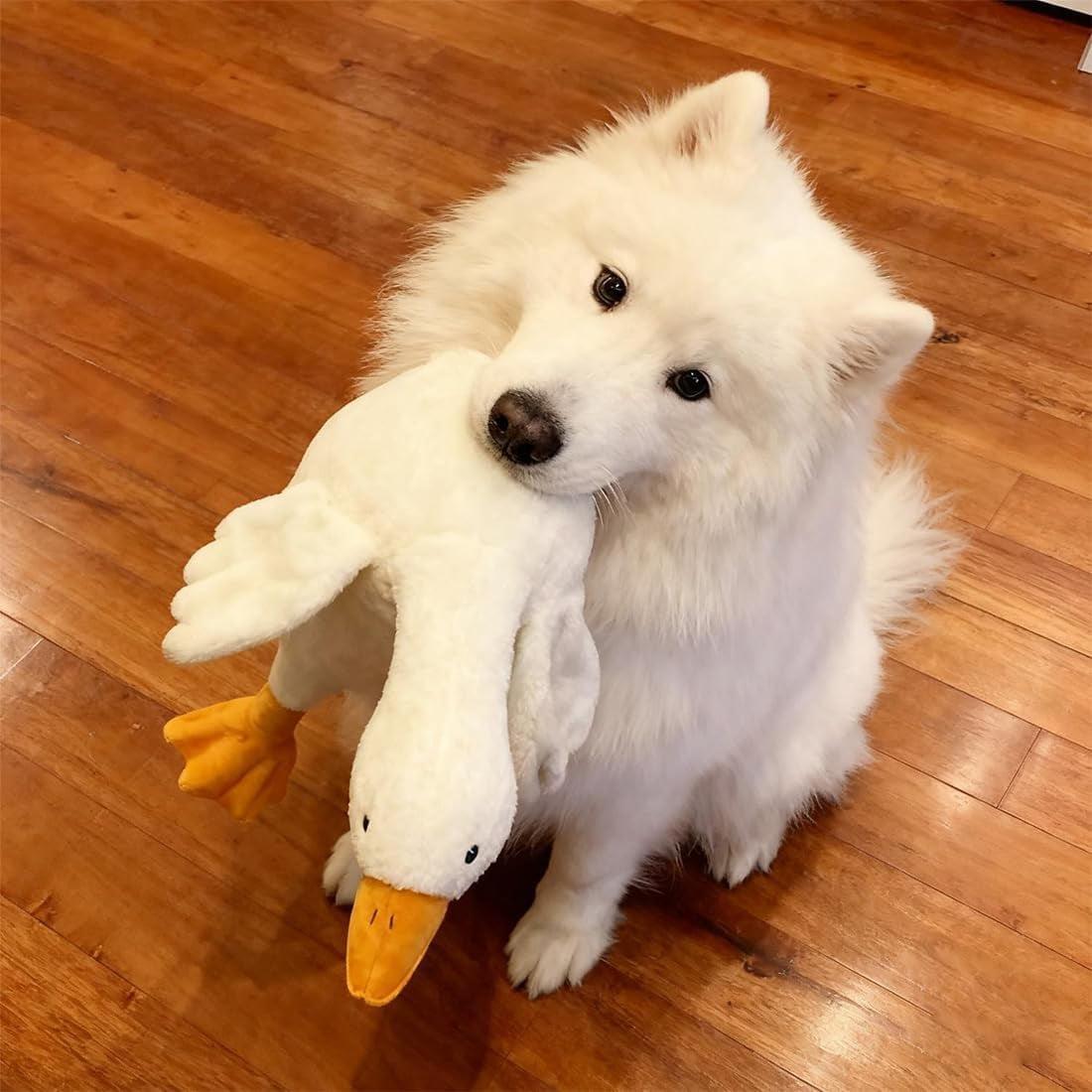 White Duck Dog Toy, 2026 New Large Realistic Goose Dog Toy, Durable Plush Duck White Toys for Dogs, Dogs Ducks Sleep Pillow Toy for Indoor Dog Chew and Play