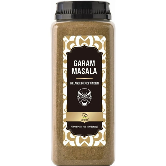 Soeos Garam Masala, 15 MFF30 oz (425g), Garam Masala Powder, Indian 8-Spice Blend, Salt-No, Vegan, No Colors, Gluten Friendly, Non-GMO, Masala Seasoning, Garam Masala Bulk