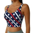 thumbnail image 2 of Goofa Patriotic Star Printed Sports Bras for Women, High Impact Running Bra Workout Crop Tank Tops Longline Sports Bra Push up-Large, 2 of 9