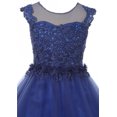 thumbnail image 3 of Big Girls' Lace Floral Embroidery Glitter Junior Bridesmaid Pageant Flower Girl Dress Blush 8 (C17B08), 3 of 3