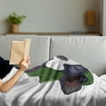 thumbnail image 3 of Boston Terrier Soft Flannel Fleece Throw Blanket, Cheerful Happy Terrier Breed with Green Hat Rolling Around and Laughing, Cozy Plush for Indoor and Outdoor Use, 50" x 70", Multicolor, by Ambesonne, 3 of 5