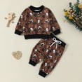 thumbnail image 2 of ASFGIMUJ Toddler Girls Long Sleeve Cartoon Prints T Shirt Pullover Tops Pants Outfits,Size 18 Months-24 Months, 2 of 6