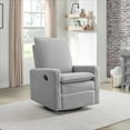 thumbnail image 3 of Oxford Baby Uptown Upholstered Glider Recliner Rocking Chair 360° Swivel for Nursery and Living Room – Boucle Koala Gray​, 3 of 8