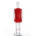 thumbnail image 4 of TSSOE Kids Girls Sequin Jazz Hip Hop Street Dance Outfits Sleeveless Cheerleading T-Shirt Dress with Socks Set Red 13-14, 4 of 7