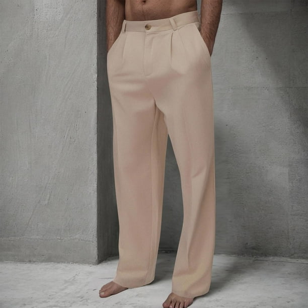 Pantalones largos para hombre, lisos, informales, con múltiples bolsillos y botones, para exteriores, rectos, para fitness, cargo, poliéster