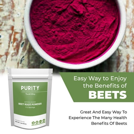 Organic Beet Root Powder - Beetroot Extract - Beet Root Juice Supplements Rich in Nitric Oxides for Energy Booster, Super Beats Flavor for Delicious Smoothie, Vegan Friendly, Water Soluble (Pack of 3)