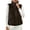 Brown, variant on Women's Cropped Quilted Fleece Vest, Stand‑Up Collar, Smooth Full‑Zip Front, Quilted Panels, Soft Fleece Shell, Sleeveless‑Layering Morning‑Jog Vest Black XXL