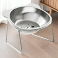 thumbnail image 2 of Elevated Cats Bowl,Raised Stainless Steel Cats Food Bowl with Antis Slip Metal Stand Whiskers Friendly Food Water Dishes, 2 of 9