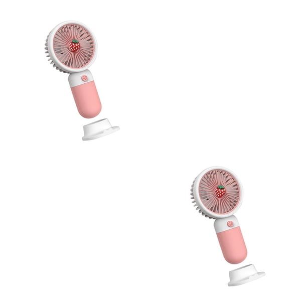Injueey Mini ventilador de mano Ventiladores de aire para dormir Soporte portátil para teléfono fresco Rosa Rosa 2piezas Injueey CBP211473