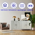 thumbnail image 3 of Modern Lacquered 4 Door Wooden Cabinet Sideboard Buffet Server Cabinet Storage Cabinet, for Living Room, Entryway, Hallway, Office, Kitchen and Dining Room, Champagne Silver, 3 of 9