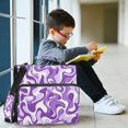 thumbnail image 6 of Haosy 3 Ring Zipper Binder with Shoulder Strap Waterproof Trapper Keeper 2 Inch D-Ring 500 Sheets Capacity, Purple White Flow, 6 of 8