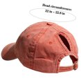 thumbnail image 3 of HOMEIORA Classic Plain Ponytail Messy High Bun Headwear Adjustable Cotton Trucker Mesh Glitter Hat Baseball Cap - Orange, 1 Pack, 3 of 7