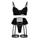 thumbnail image 2 of Gibobby Conjunto de lencería Lencería para mujer, enterizo de peluche con entrepierna a presión(Negro, G), 2 of 5