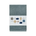 thumbnail image 5 of Authentic Hotel and Spa  Turkish Cotton Squares Embroidered Teal Blue 3-piece Towel Set, 5 of 5