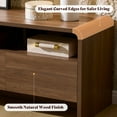 thumbnail image 4 of VanAcc 70" Modern TV Stand for TVs Up to 80", Wood TV Console with Curved Profile Design & 2 Storage Cabinets for Living Room, Brown, 4 of 9