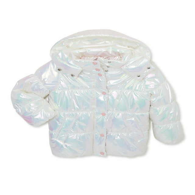 Urban Republic Toddler Girls Iridescent Puffer Jacket with Hood Sizes 12M-5T