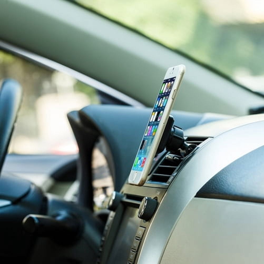 Magnetic Mount Holder w Retractable Car Charger K6X for Blackberry KEYone, Key2 LE - BLU G9, Vivo XI Plus 5 - CAT S61 S48c - Coolpad Legacy - Essential Phone (PH-1) - Google Pixel XL 3a XL 3