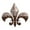 Brown Floral Fleur De Lis 25" x 1" x 23", variant on DecMode Bronze Metal Suspended Fleur De Lis Wall Decor with Scrollwork Hanger