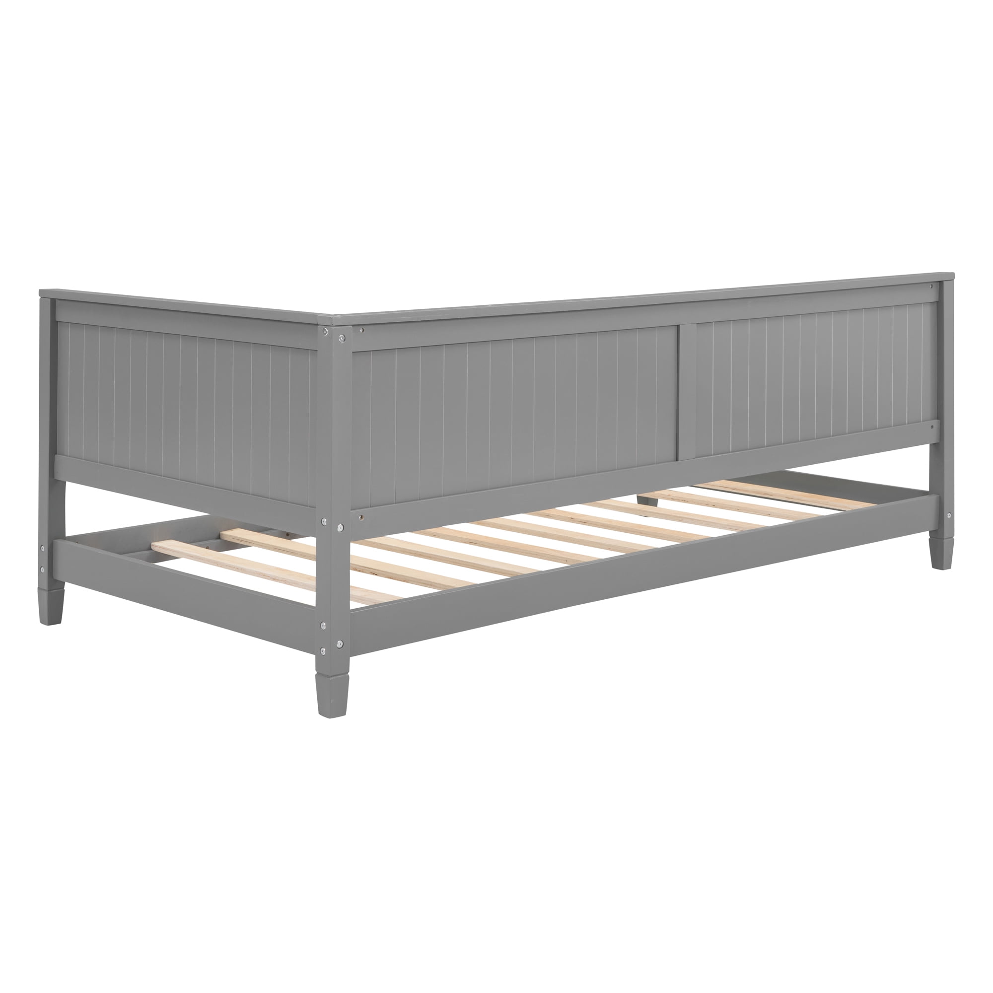 Leumius Minimalist Plywood Solid Wood MDF Breathable Twin Size Wood Daybed with Items Included Gray