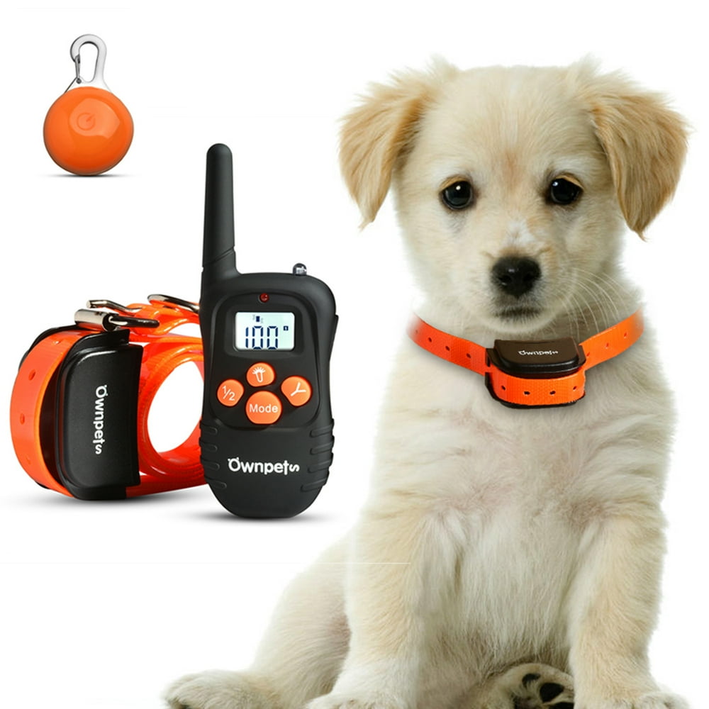 Ownpets Dog Shock Collar 330 Yard 100 Levels Rechargeable Rainproof LCD