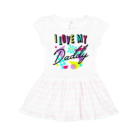 

Inktastic I Love my Daddy- 80s retro style Gift Toddler Girl Dress