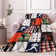 thumbnail image 4 of Throw Blanket American Football Flannel Fleece Blanket, Comfy Throw Blanket Lightweight Rugby Football Blanket for Bed, Soft Fluffy Blanket for Aldults Women Men Valentines Day Gifts- 60x50 Inches, 4 of 6