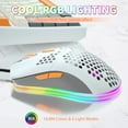 thumbnail image 2 of Manbasnake M1 Honeycomb Gaming Ambidextrous Ergonomic Design Optical Wired Gaming Mouse, Orange, 2 of 8