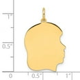 thumbnail image 2 of 17.9mm 14k Solid Yellow Gold Plain Medium .011 Gauge Facing Right Engravable Head Charm Pendant Necklace for Women, 2 of 2
