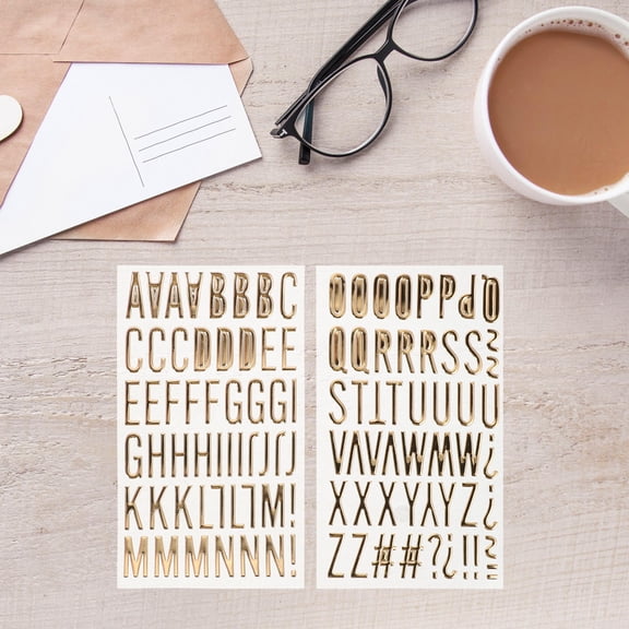 Tineasur Golden PVC Alphabet Stickers for Art Projects and Decoration