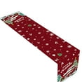 thumbnail image 2 of Christmas Table Runner Linen Holiday Decoration | Red Multicolor Christmas Tree Snowflakes Design | 70.87x11.81in Winter Kitchen Dining Party Decor | Washable Seasonal Table Cover, 2 of 6