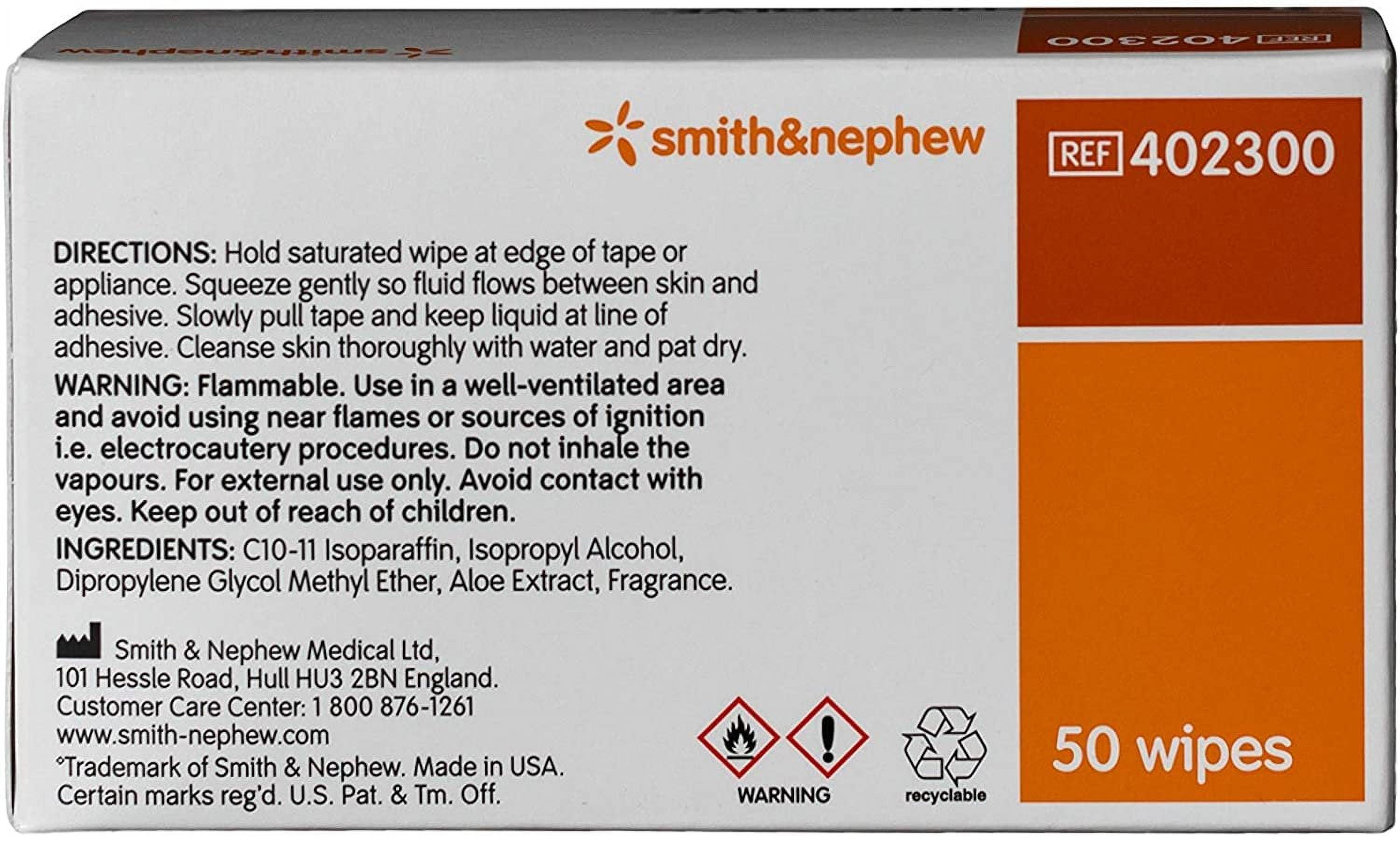 Smith & Nephew REMOVE Univ. Adhesive Remover 50 Wipes 402300 4