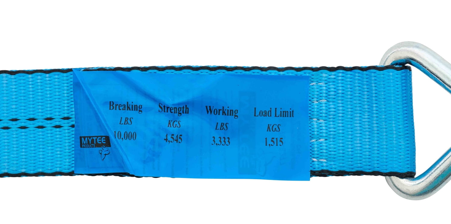Mytee Products (10 Pack) 2 Inch x 27 FT Blue Ratchet Strap with J Hooks - 10,000 Lbs Breaking Strength - Heavy Duty Tie Down Cargo Truck Straps with Wire Hooks for Flatbed, Truck, Trailers Pickup