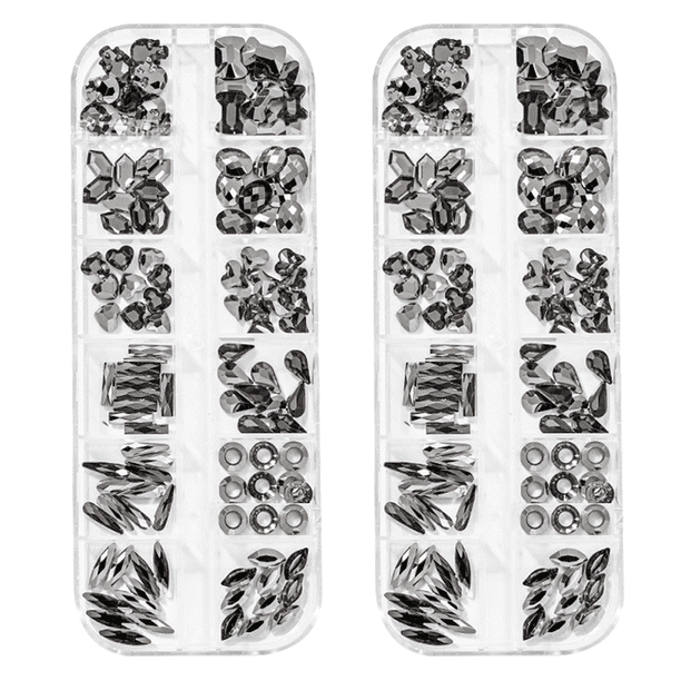 Cristales para decoración de uñas con parte trasera plana, diamantes de imitación y piedras preciosas de vidrio 3D