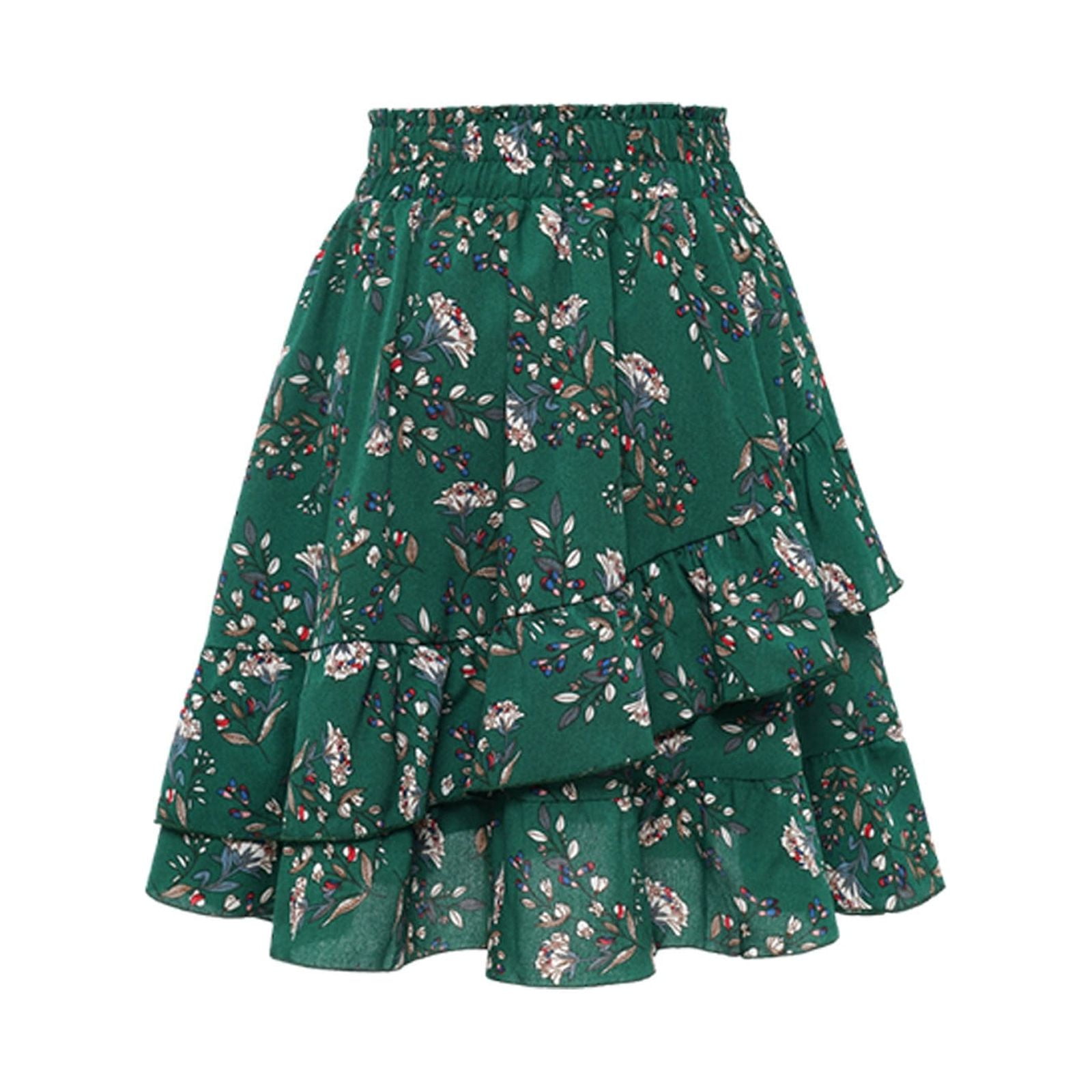 Light Skirts for Juniors Women Skirts Knee Length Floral Wool