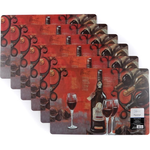 Mainstays Wine Foam Place Mat, Set Of 6