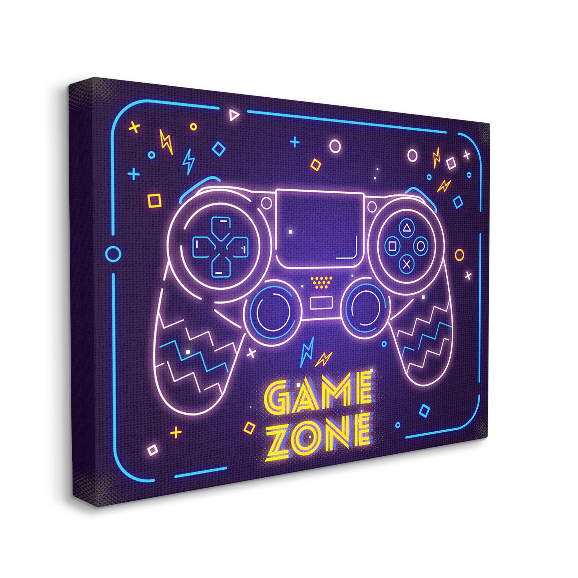 Stupell Industries Vivid Neon Style Game Zone Arcade Gamer Sign , 40 x 30, Design by Ziwei Li