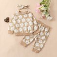 thumbnail image 2 of Yievot Spring Fall Toddler Baby Girl Set Crewneck Cute Flower Printed Long Sleeve Nightwear Outfits for Kids 3-24 Months 2024 Baby Outfits Clothes on Clearance, 2 of 7