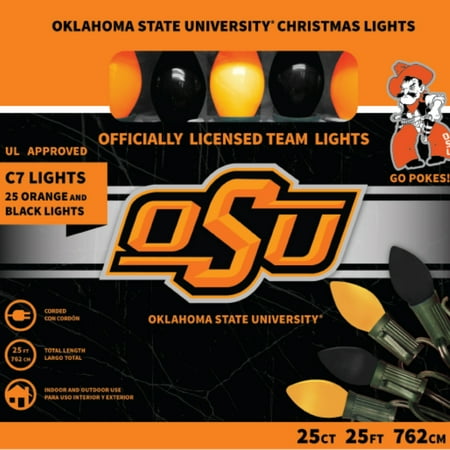 Oklahoma State Cowboys Team Color Holiday Lights - No Size