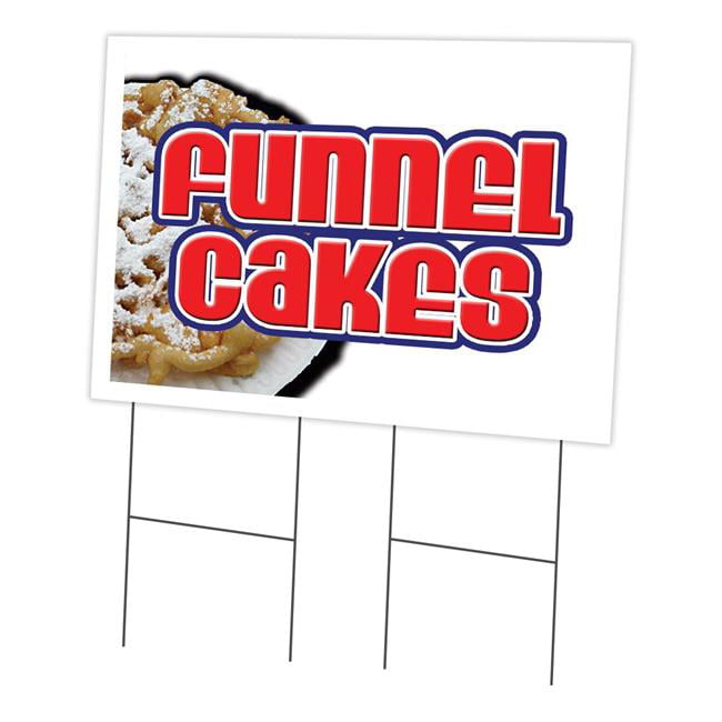 PAIR OF 12" X 30"  VINYL BANNERS FUNNEL CAKES NEW VERTICAL NO FRUIT 