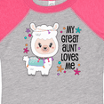 thumbnail image 4 of Inktastic My Great Aunt Loves Me- cute and happy llama Boys or Girls Baby Bodysuit, 4 of 5