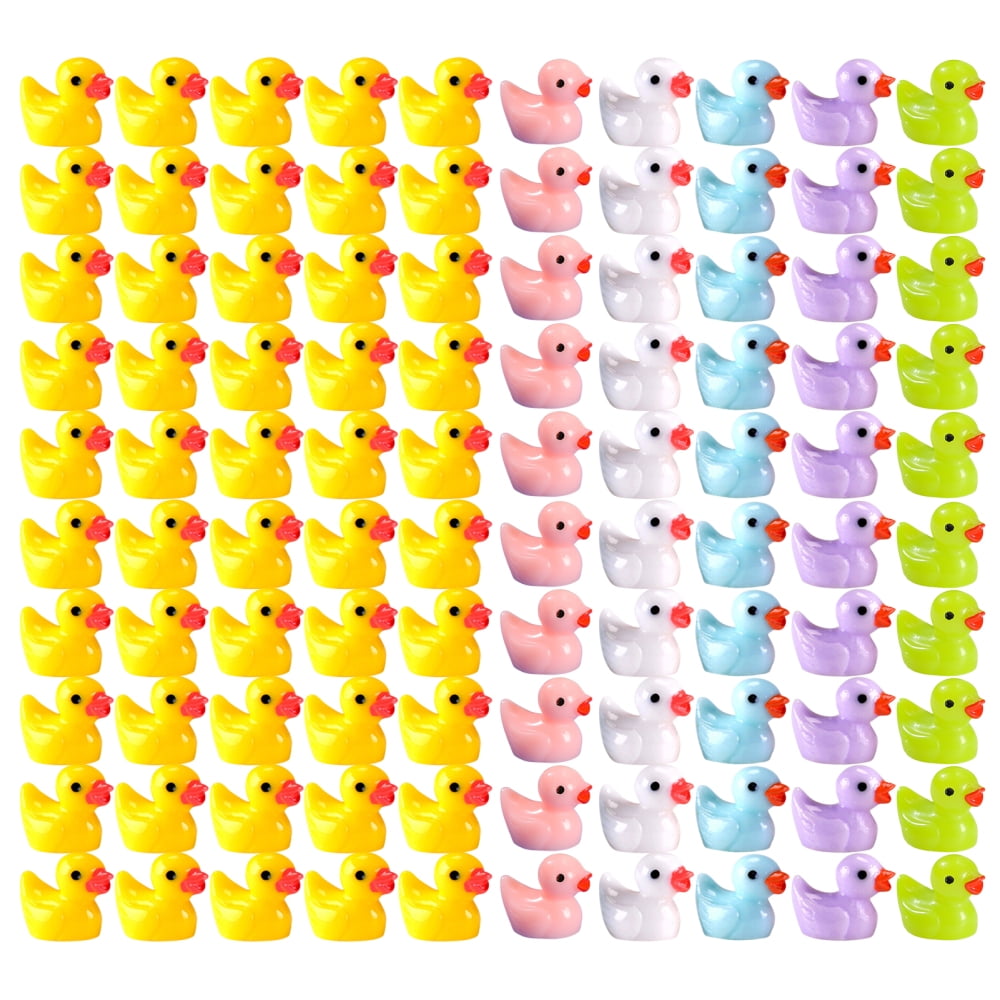 Tiny Ducks Set Decoration Realistic Shape Durable Resin Endearing Ducks For  Christmas Birthday Party Children\'s Day (90pcs) Z